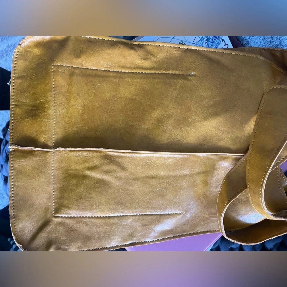 Roomy Mustard Hobo Tote Bag - Picture 6 of 7